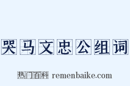 哭马文忠公组词是什么意思的图片